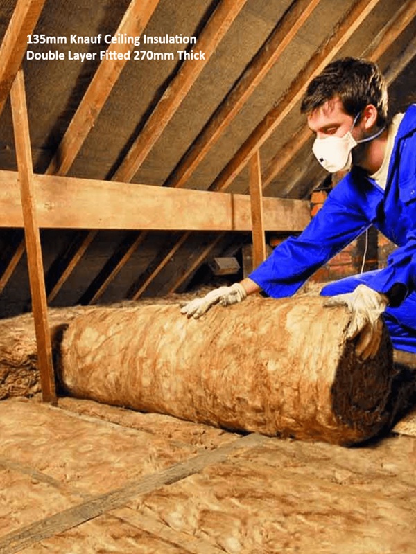 135mm Knauf Ceiling Insulation double layer fitted