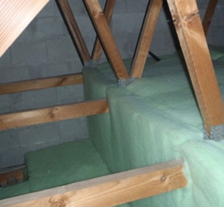 Installing 135mm Isotherm Insulation to stepped ceiling